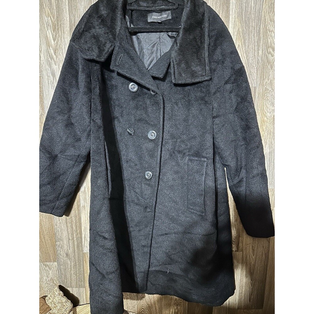 JONES NEW YORK G-III Wool Alpaca COAT Womens Size 14 W Black